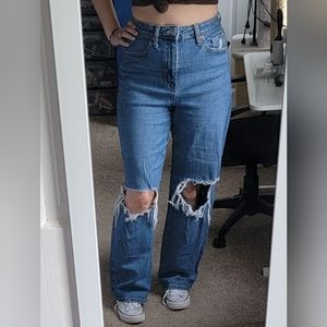 Wild Fable High Waist Straight Leg Distressed Jeans Size 6/28